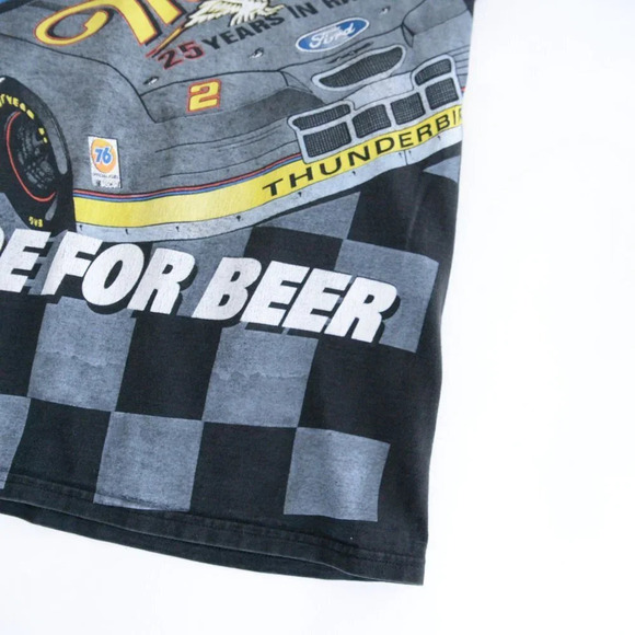 Vintage Chase Race Wear Y2K Black "Miller We Race for Beer" Brad Keselowski Tee - Picture 5 of 16
